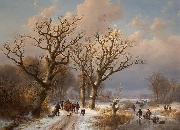 Eugene Verboeckhoven Winter Landscape with Horse Sweden oil painting artist